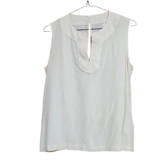 kate spade Tops - Kate Spade Sheer White Cream V-neck Tunic Silk Blouse Top